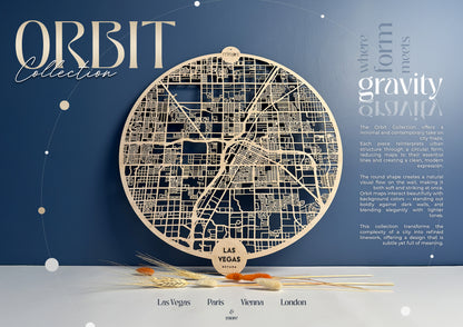 Las Vegas Ahşap Duvar Sanatı – Modern Minimalizm | Orbit Koleksiyonu