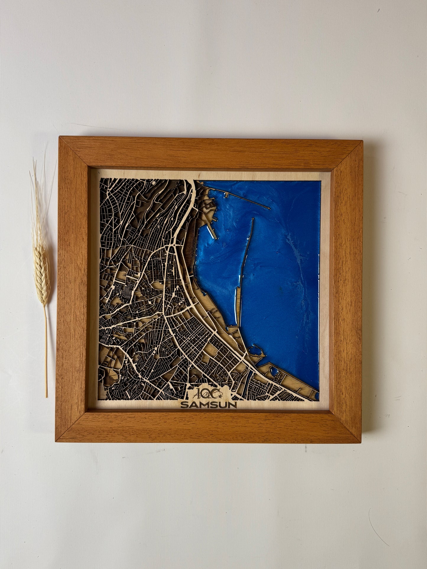 Samsun: Epoksi Ahşap Harita | Kurtuluş Haritası: Samsun — 19 Mayıs 1919