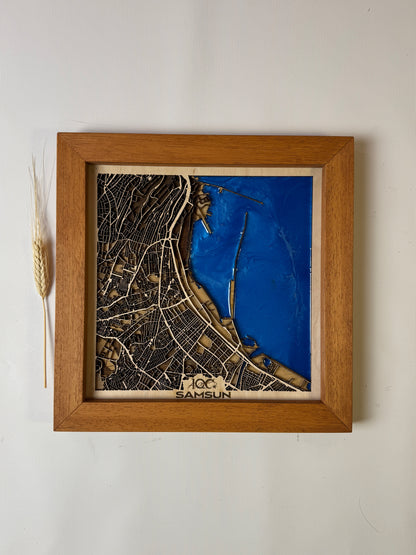 Samsun: Epoksi Ahşap Harita | Kurtuluş Haritası: Samsun — 19 Mayıs 1919