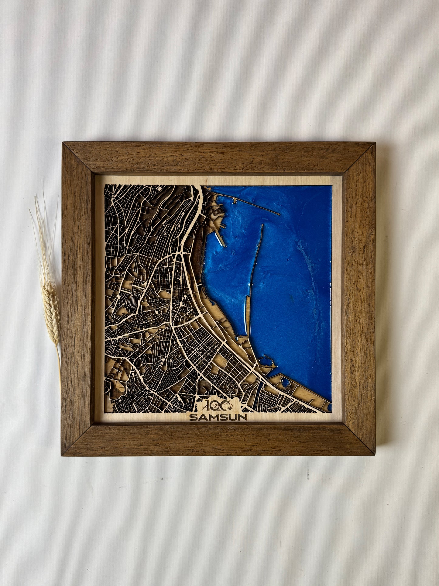 Samsun: Epoksi Ahşap Harita | Kurtuluş Haritası: Samsun — 19 Mayıs 1919