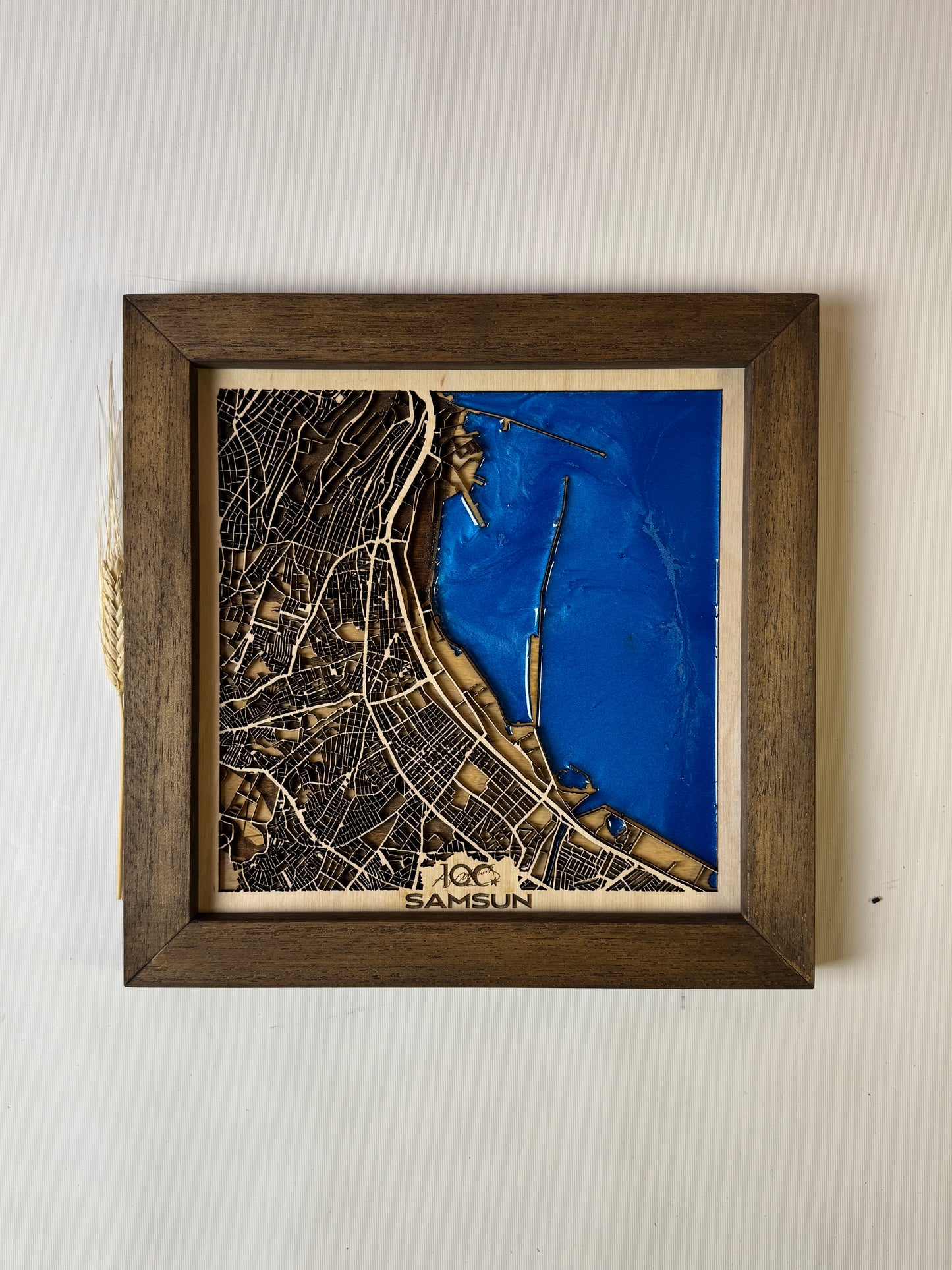 Samsun: Epoksi Ahşap Harita | Kurtuluş Haritası: Samsun — 19 Mayıs 1919