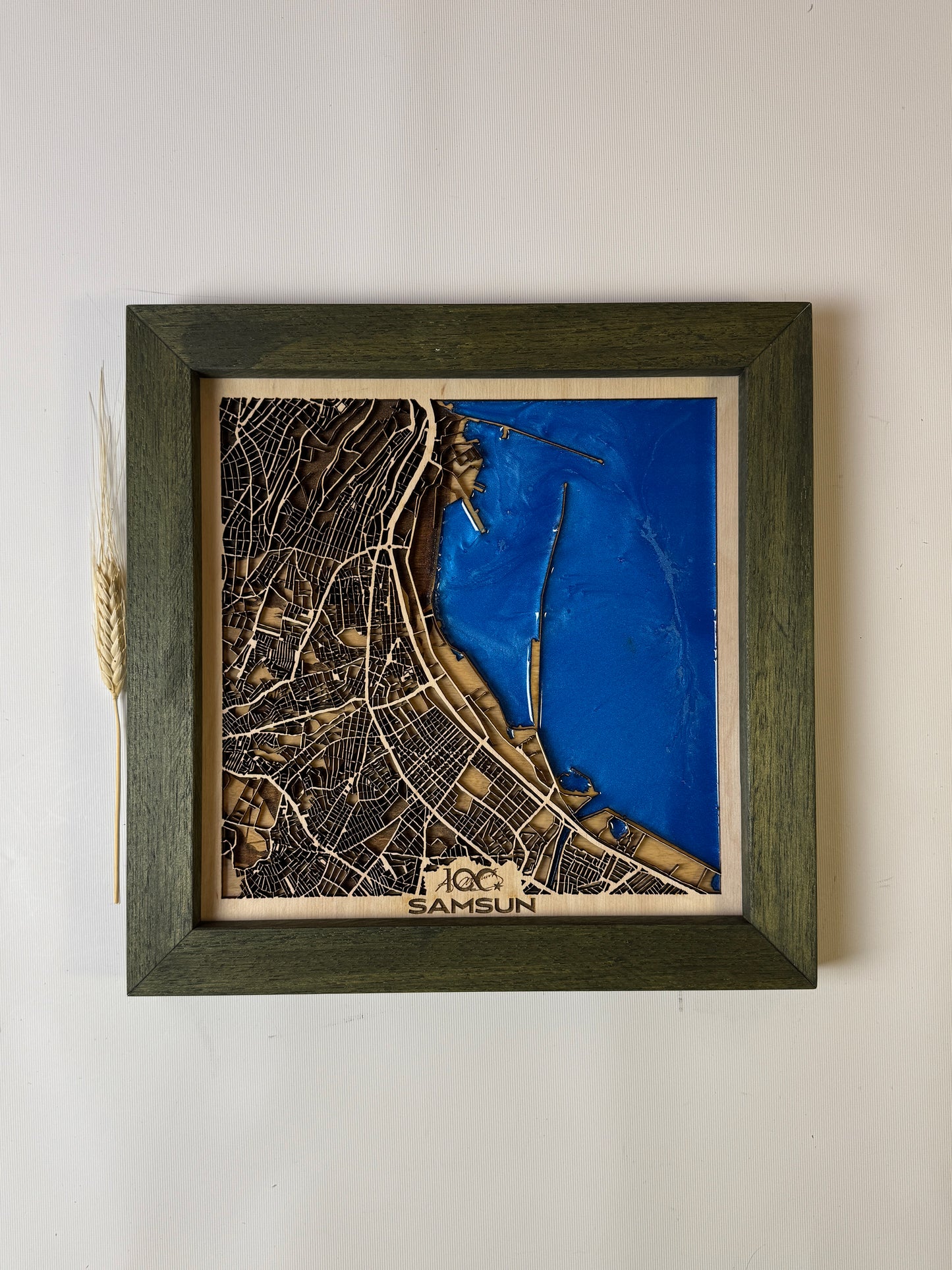 Samsun: Epoksi Ahşap Harita | Kurtuluş Haritası: Samsun — 19 Mayıs 1919