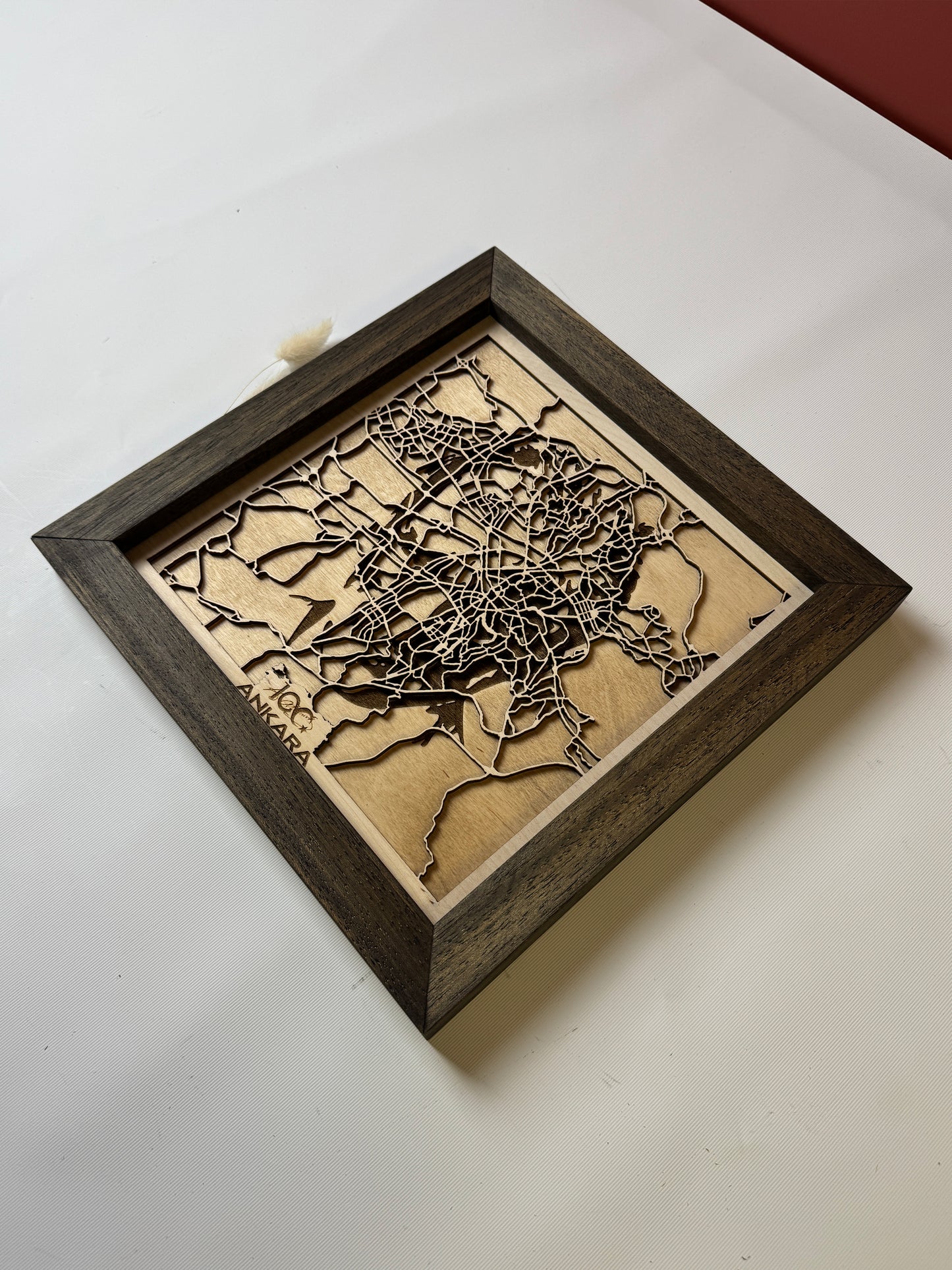 Ankara: Ahşap Gravür Haritası | Cumhuriyetin Kuruluşu Minimalist Ahşap Harita | El İşi Epoksi Duvar Tablosu (Cumhuriyet Serisi)