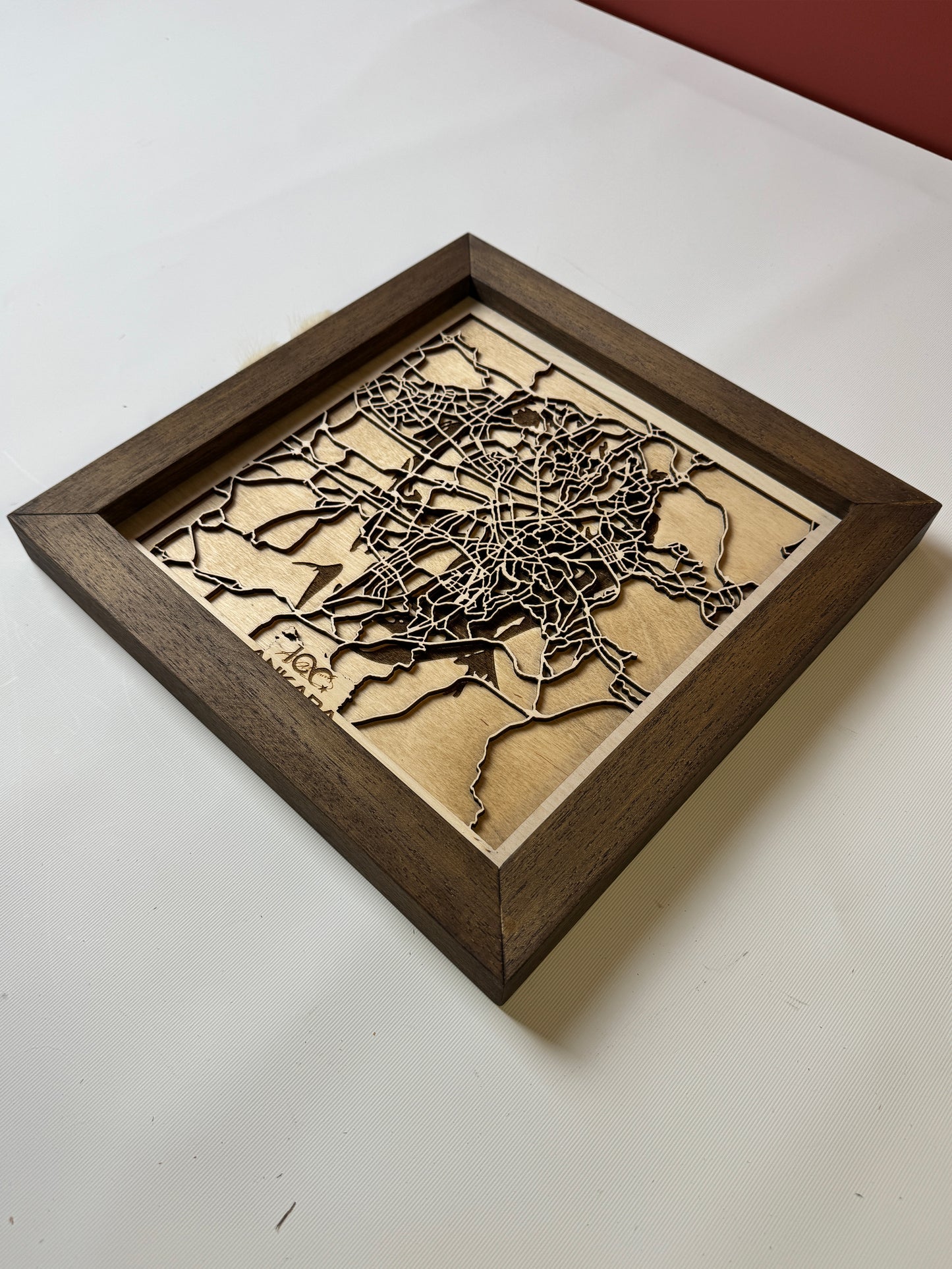 Ankara: Ahşap Gravür Haritası | Cumhuriyetin Kuruluşu Minimalist Ahşap Harita | El İşi Epoksi Duvar Tablosu (Cumhuriyet Serisi)