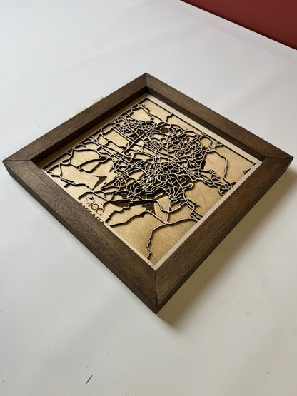 Ankara: Ahşap Gravür Haritası | Cumhuriyetin Kuruluşu Minimalist Ahşap Harita | El İşi Epoksi Duvar Tablosu (Cumhuriyet Serisi)
