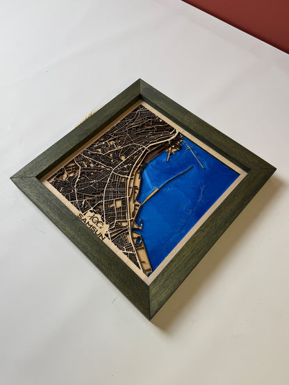 Samsun: Epoksi Ahşap Harita | Kurtuluş Haritası: Samsun — 19 Mayıs 1919