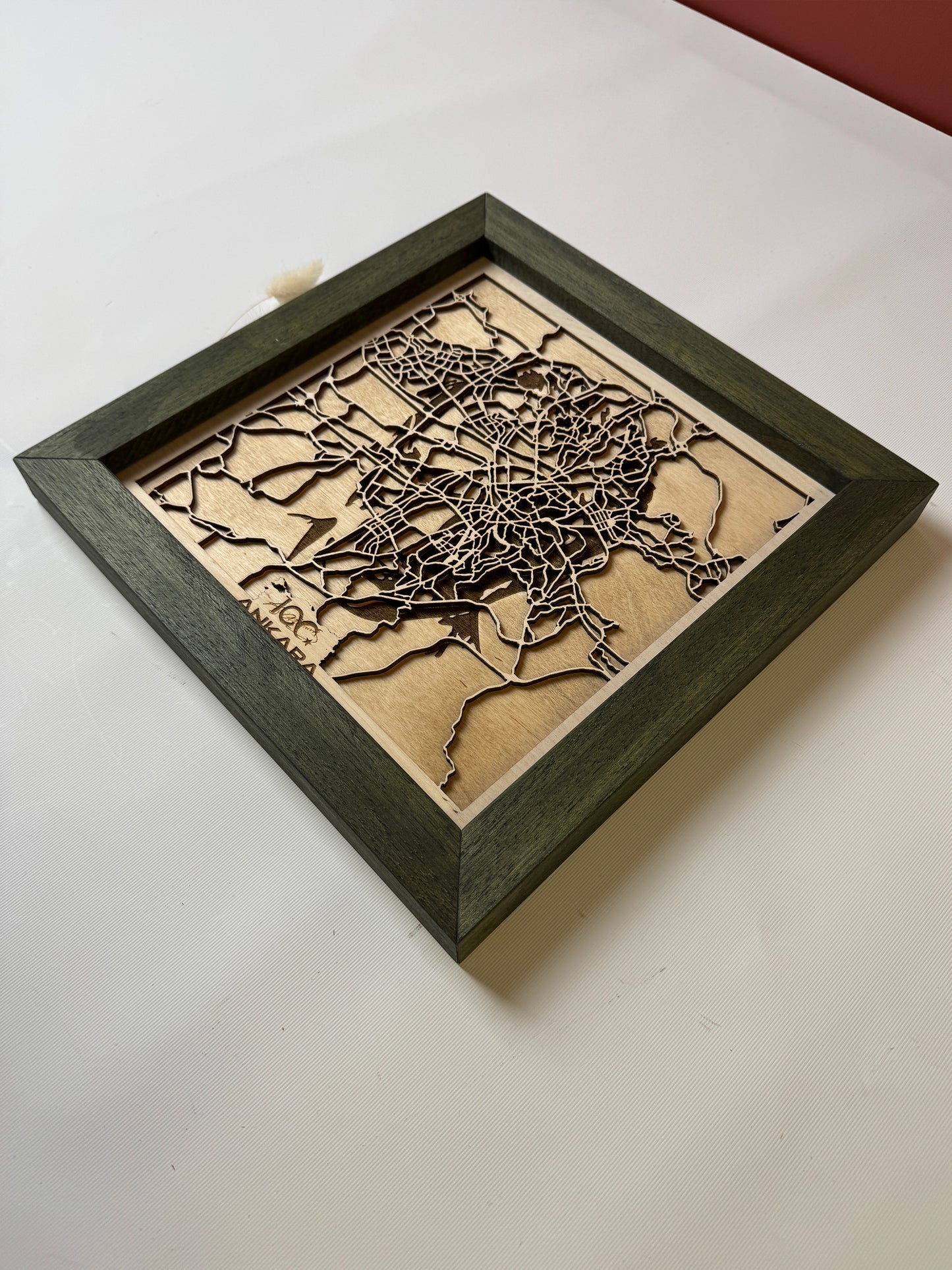 Ankara: Ahşap Gravür Haritası | Cumhuriyetin Kuruluşu Minimalist Ahşap Harita | El İşi Epoksi Duvar Tablosu (Cumhuriyet Serisi)