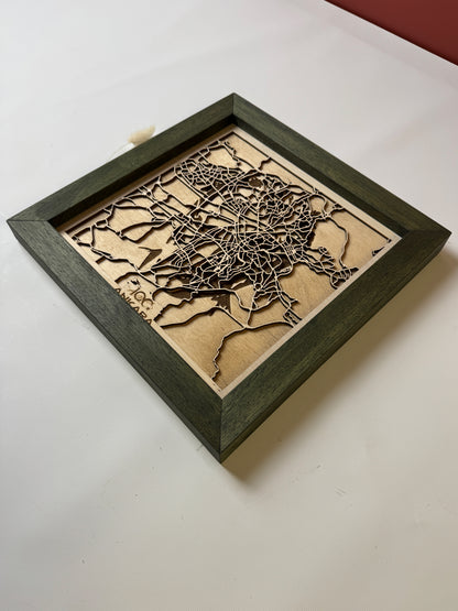Ankara: Ahşap Gravür Haritası | Cumhuriyetin Kuruluşu Minimalist Ahşap Harita | El İşi Epoksi Duvar Tablosu (Cumhuriyet Serisi)