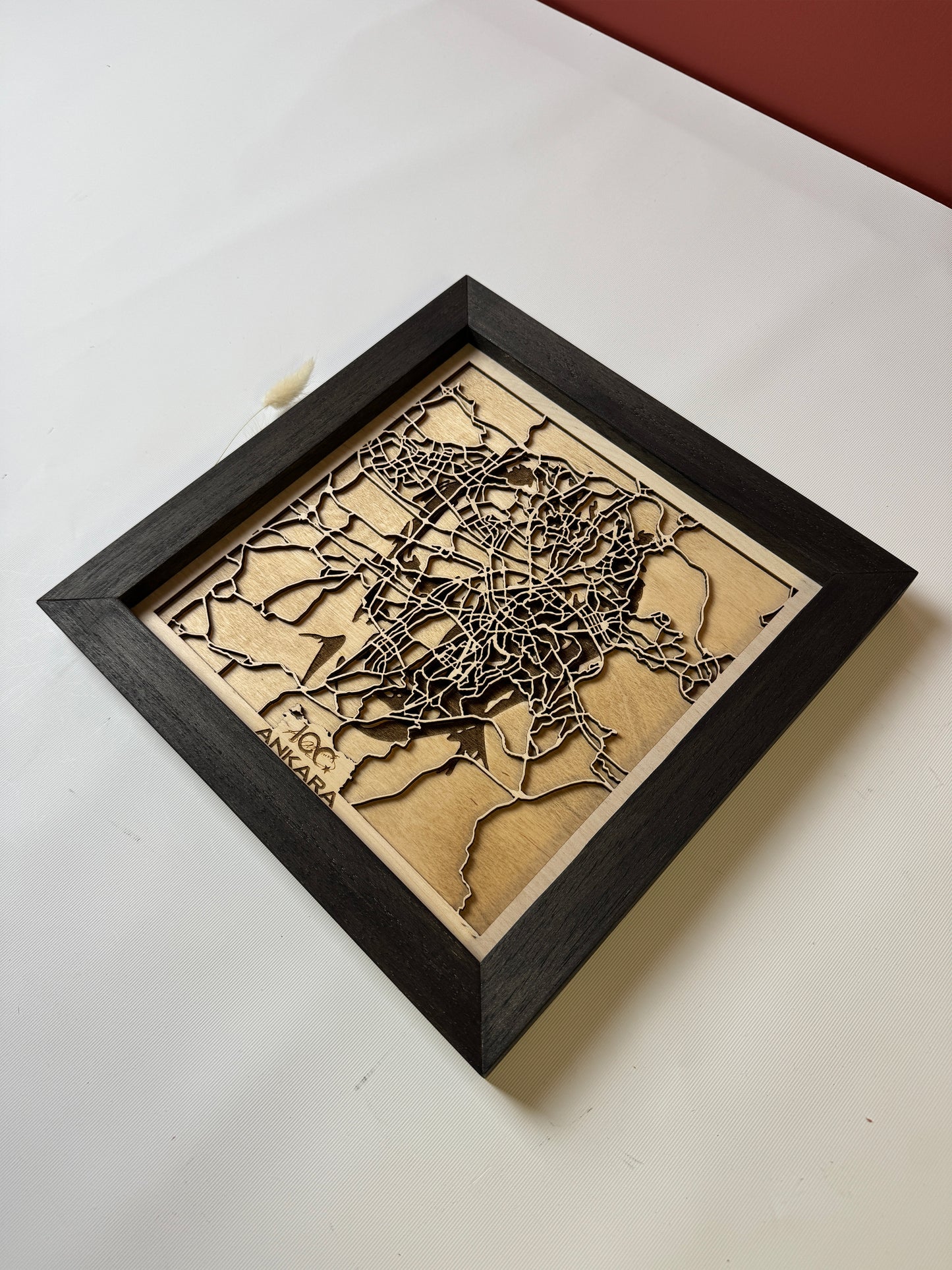 Ankara: Ahşap Gravür Haritası | Cumhuriyetin Kuruluşu Minimalist Ahşap Harita | El İşi Epoksi Duvar Tablosu (Cumhuriyet Serisi)