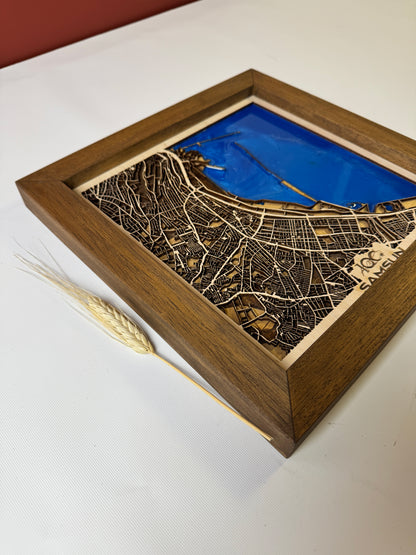 Samsun: Epoksi Ahşap Harita | Kurtuluş Haritası: Samsun — 19 Mayıs 1919