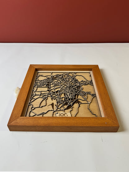 Ankara: Ahşap Gravür Haritası | Cumhuriyetin Kuruluşu Minimalist Ahşap Harita | El İşi Epoksi Duvar Tablosu (Cumhuriyet Serisi)