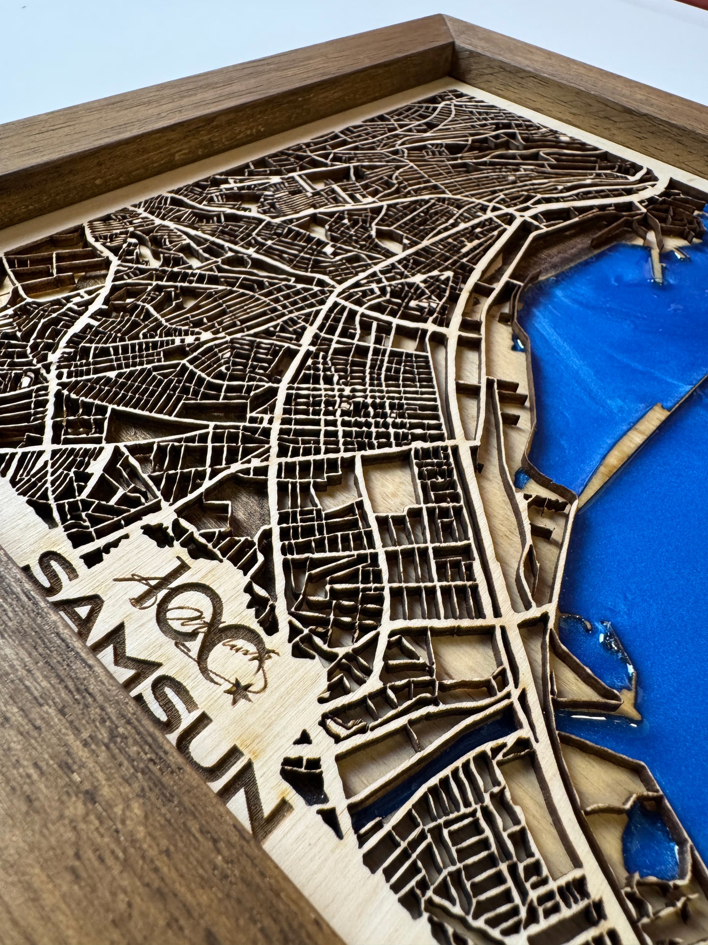 Samsun: Epoksi Ahşap Harita | Kurtuluş Haritası: Samsun — 19 Mayıs 1919