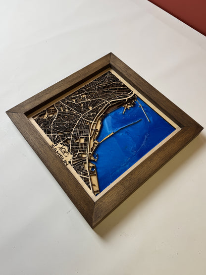 Samsun: Epoksi Ahşap Harita | Kurtuluş Haritası: Samsun — 19 Mayıs 1919