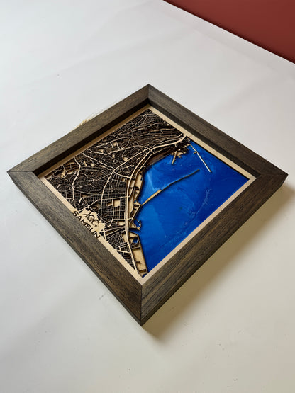 Samsun: Epoksi Ahşap Harita | Kurtuluş Haritası: Samsun — 19 Mayıs 1919