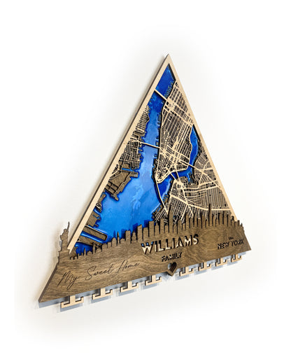 New York Ahşap Anahtarlık – Urban Pulse | City Whispers Koleksiyonu