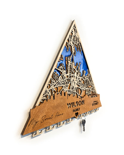 Sydney Ahşap Anahtarlık – Kıyı Sakinliği | Şehir Fısıltıları Koleksiyonu