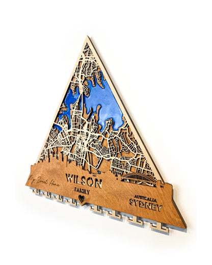 Sydney Ahşap Anahtarlık – Kıyı Sakinliği | Şehir Fısıltıları Koleksiyonu