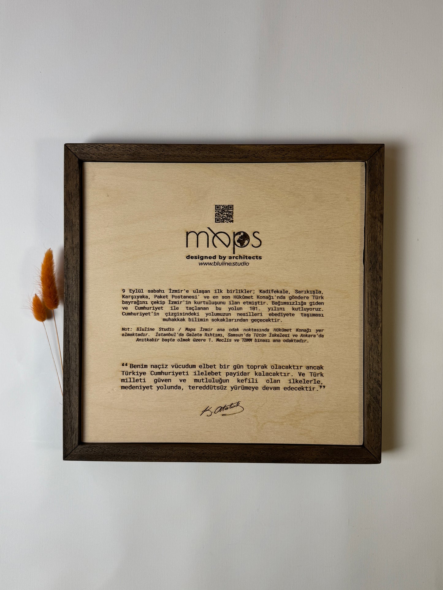 İzmir: Epoksi Ahşap Haritası |Kurtuluş Haritası: İzmir – 9 Eylül 1922 (El Yapımı Ahşap Sanat Eseri)