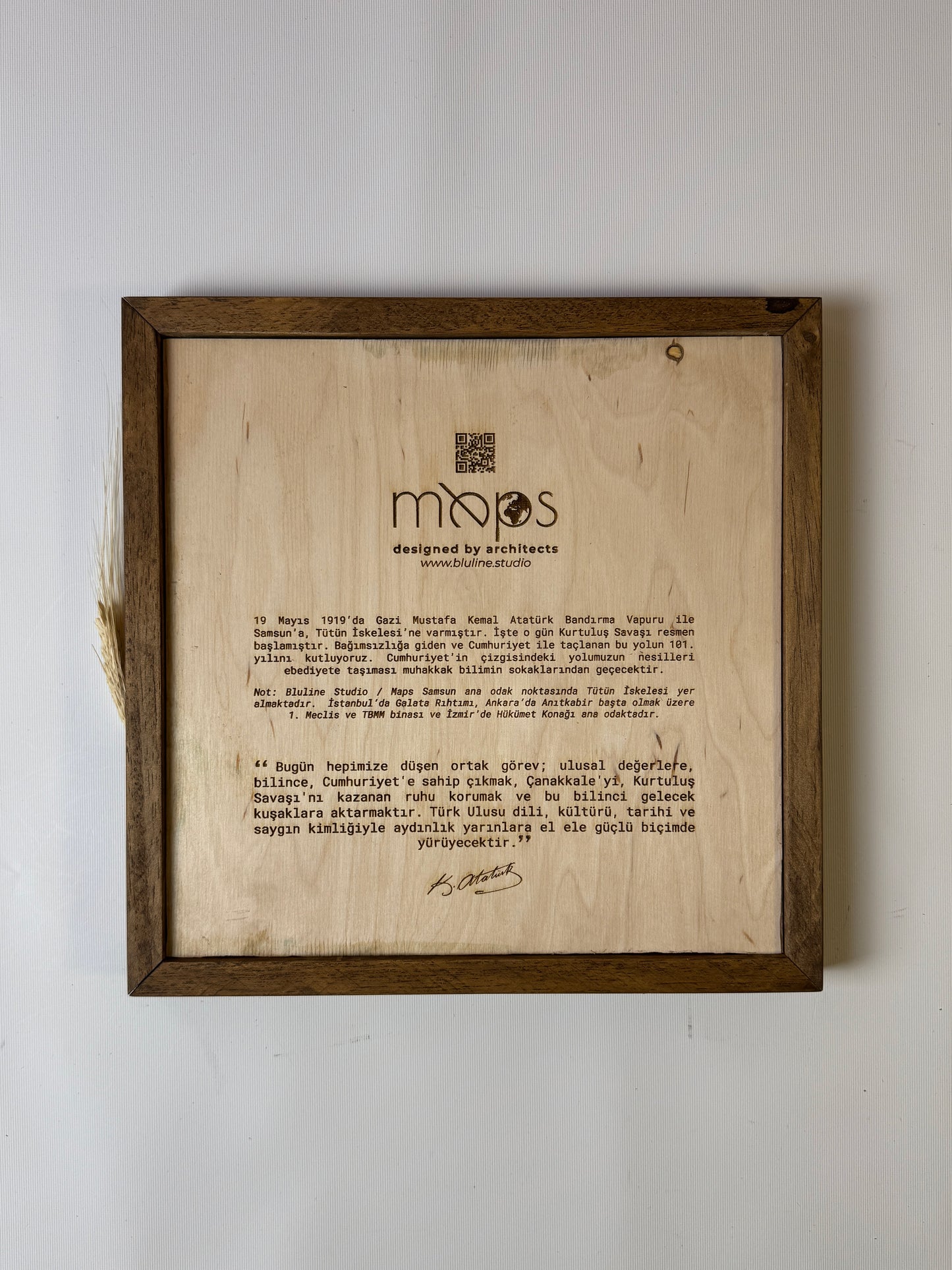 Samsun: Epoksi Ahşap Harita | Kurtuluş Haritası: Samsun — 19 Mayıs 1919