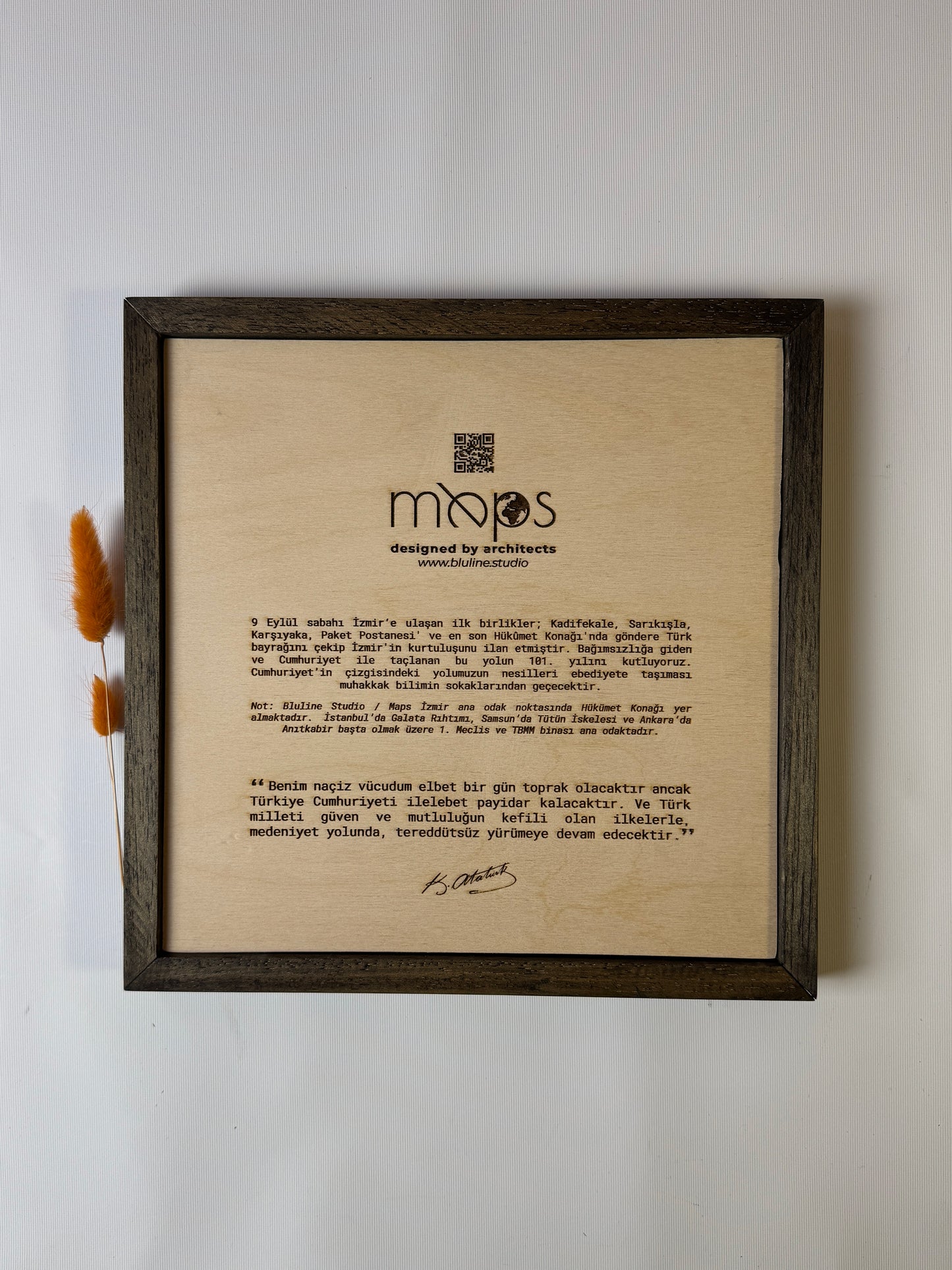 İzmir: Epoksi Ahşap Haritası |Kurtuluş Haritası: İzmir – 9 Eylül 1922 (El Yapımı Ahşap Sanat Eseri)