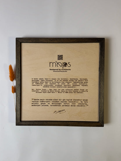 İzmir: Epoksi Ahşap Haritası |Kurtuluş Haritası: İzmir – 9 Eylül 1922 (El Yapımı Ahşap Sanat Eseri)