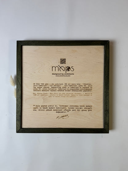 Ankara: Ahşap Gravür Haritası | Cumhuriyetin Kuruluşu Minimalist Ahşap Harita | El İşi Epoksi Duvar Tablosu (Cumhuriyet Serisi)