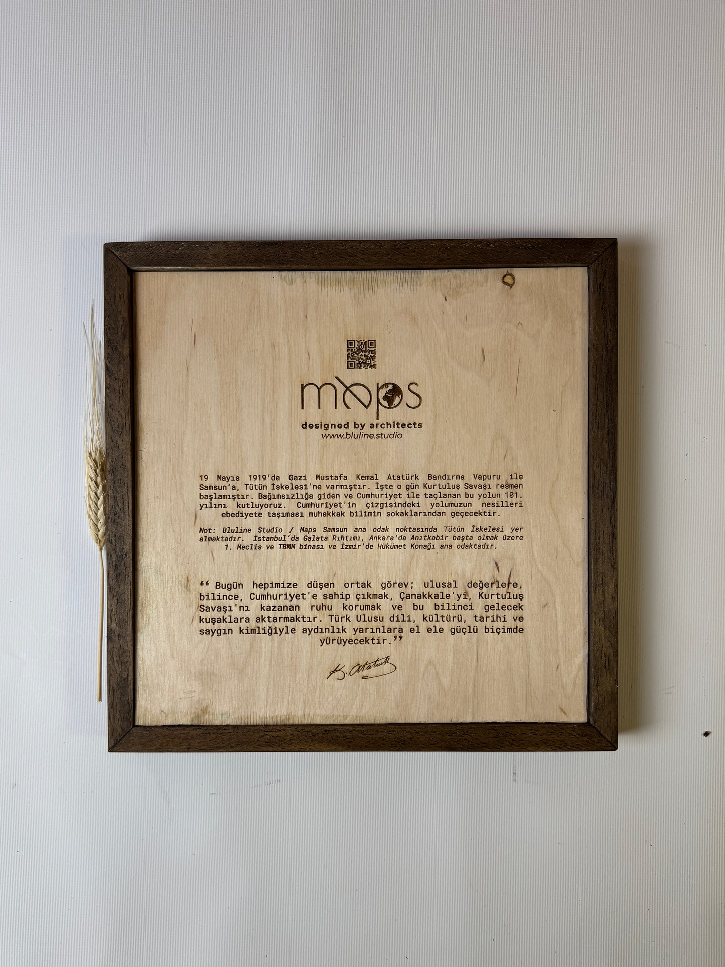 Samsun: Epoksi Ahşap Harita | Kurtuluş Haritası: Samsun — 19 Mayıs 1919