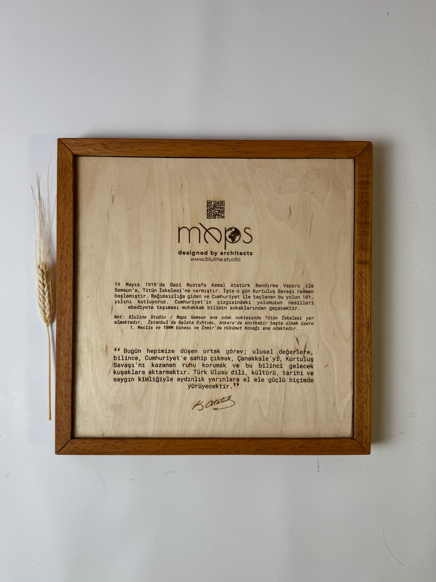 Samsun: Epoksi Ahşap Harita | Kurtuluş Haritası: Samsun — 19 Mayıs 1919