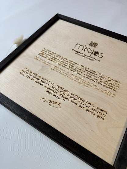 Ankara: Ahşap Gravür Haritası | Cumhuriyetin Kuruluşu Minimalist Ahşap Harita | El İşi Epoksi Duvar Tablosu (Cumhuriyet Serisi)