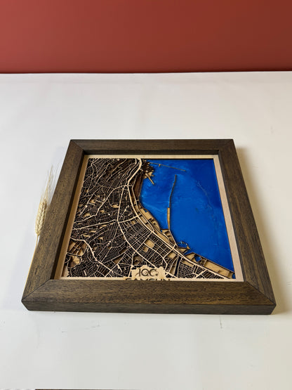 Samsun: Epoksi Ahşap Harita | Kurtuluş Haritası: Samsun — 19 Mayıs 1919