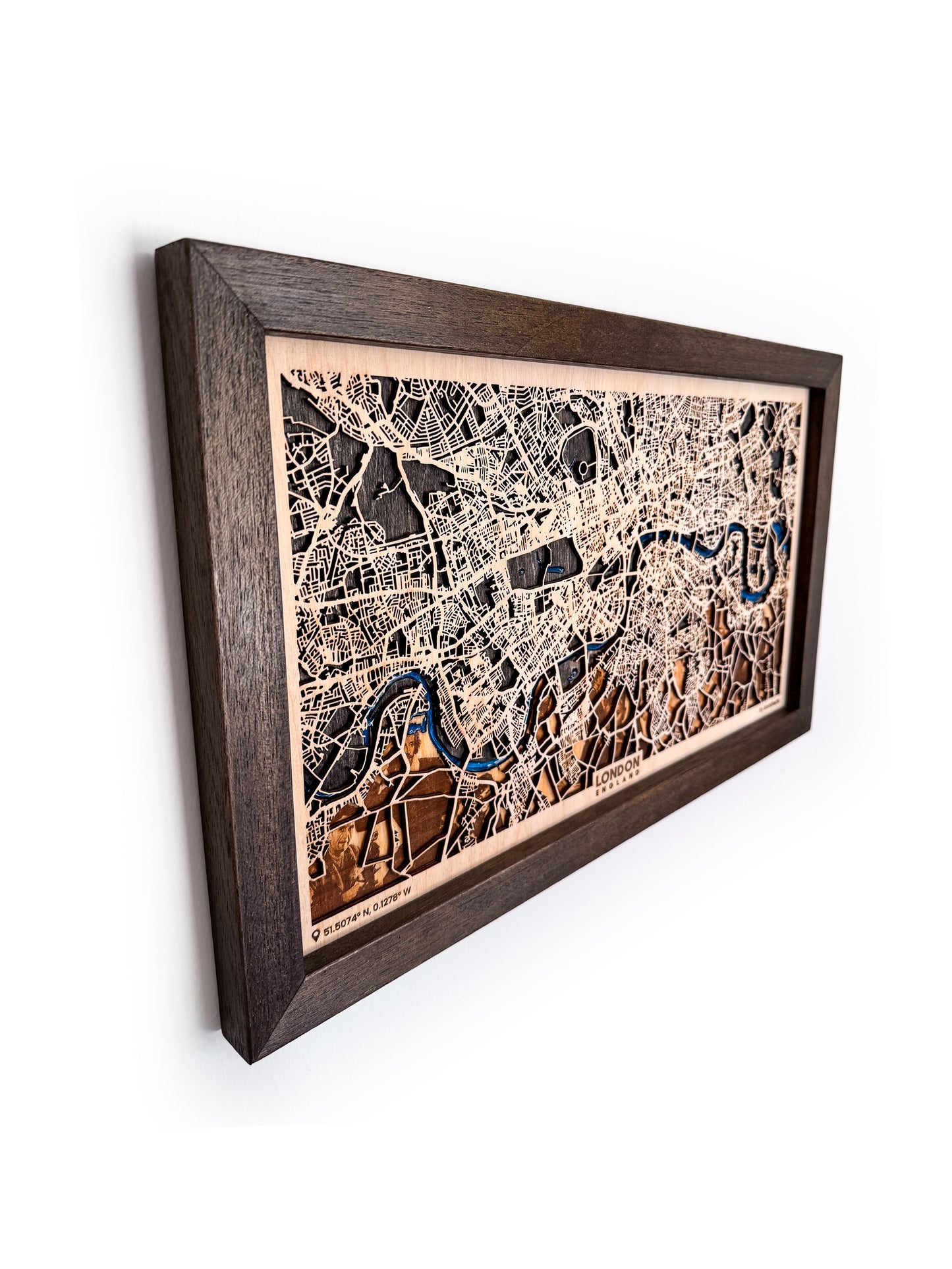 Londra Epoksi Ahşap Kazıma Şehir Haritası |  The Beatles, Sherlock Holmes, Bowie ve Daha Fazlasından Özel Set. Uzaklara Gitme ve Çift Hediyesi. Detaylı Harita
