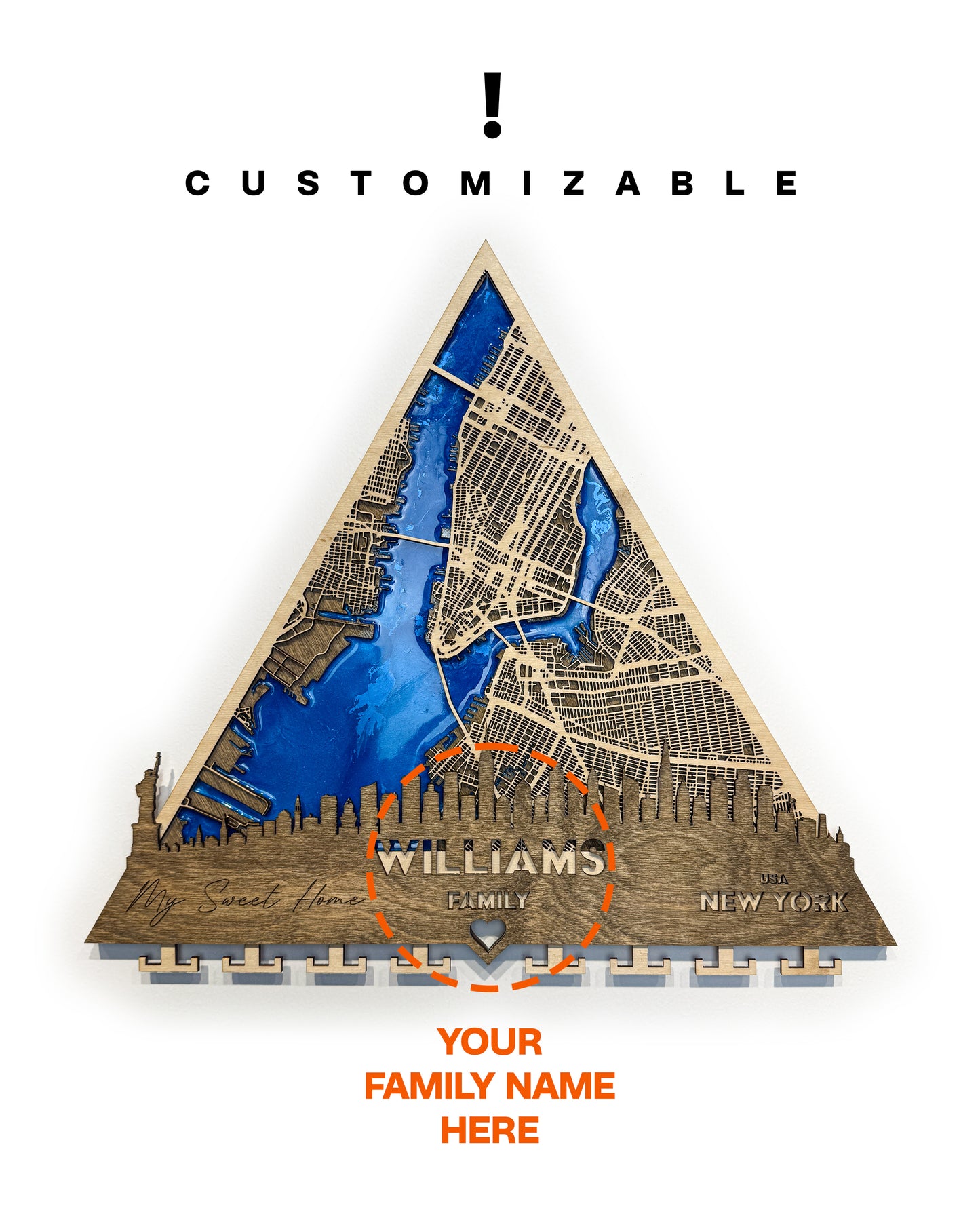 New York Ahşap Anahtarlık – Urban Pulse | City Whispers Koleksiyonu