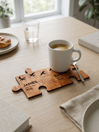 Puzzle Tasarımlı Kişiye Özel Bardak Altlığı Seti