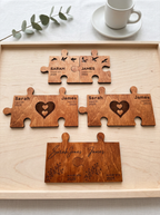 Puzzle Tasarımlı Kişiye Özel Bardak Altlığı Seti