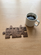 Puzzle Tasarımlı Kişiye Özel Bardak Altlığı Seti