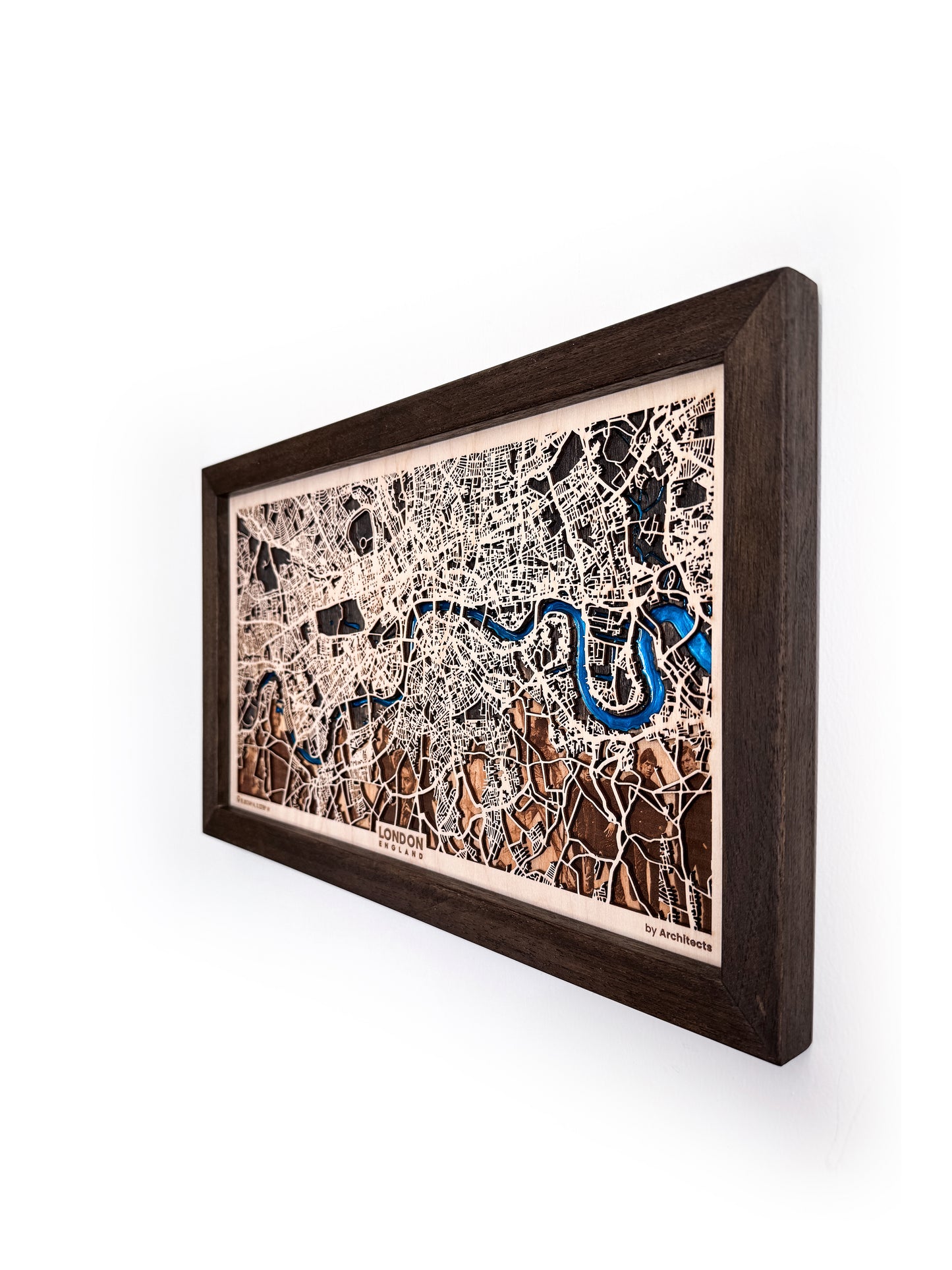 Londra Epoksi Ahşap Kazıma Şehir Haritası |  The Beatles, Sherlock Holmes, Bowie ve Daha Fazlasından Özel Set. Uzaklara Gitme ve Çift Hediyesi. Detaylı Harita