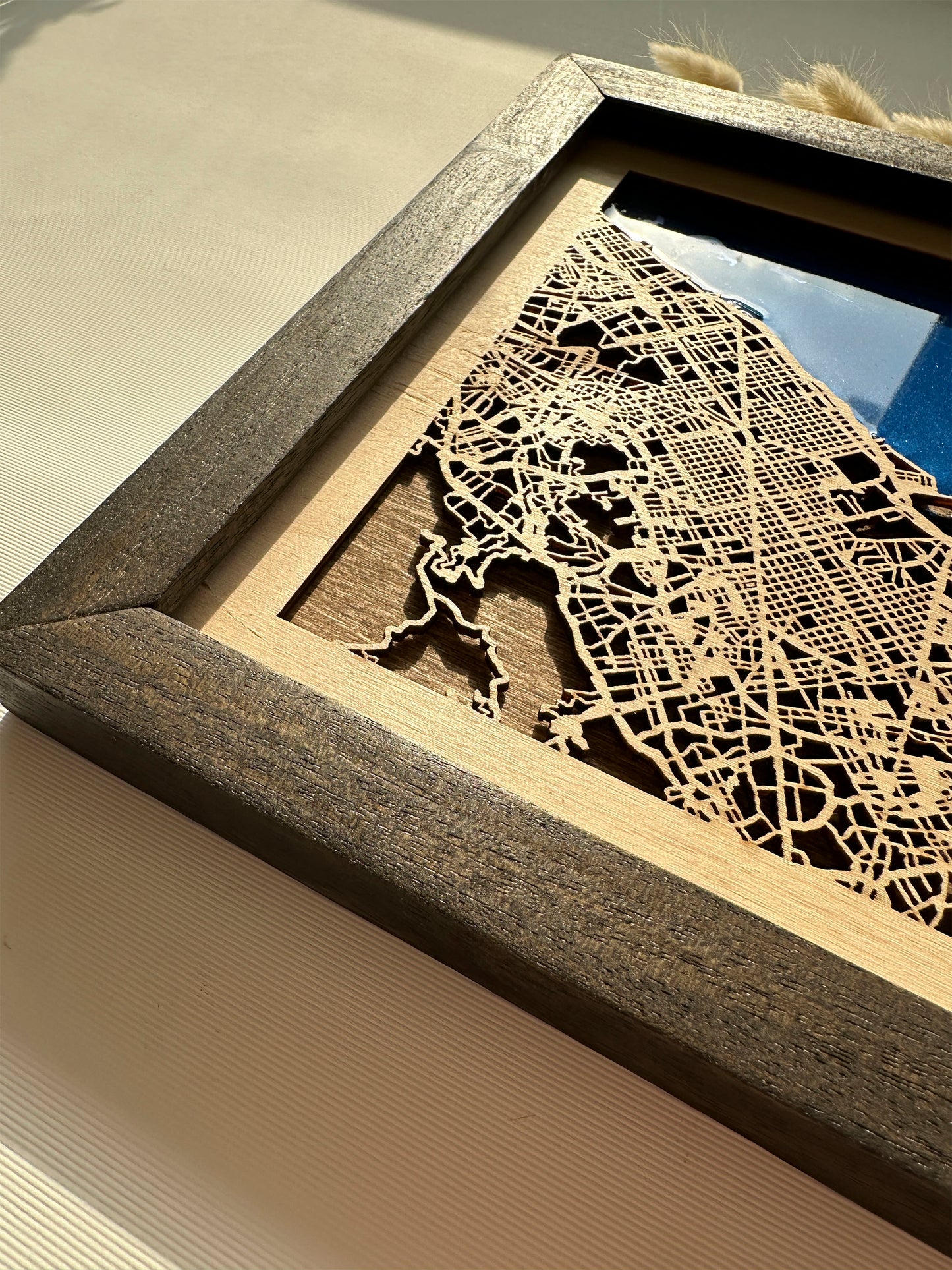 Barselona Ahşap Harita Duvar Sanatı | Zamansız Şehir Manzaraları