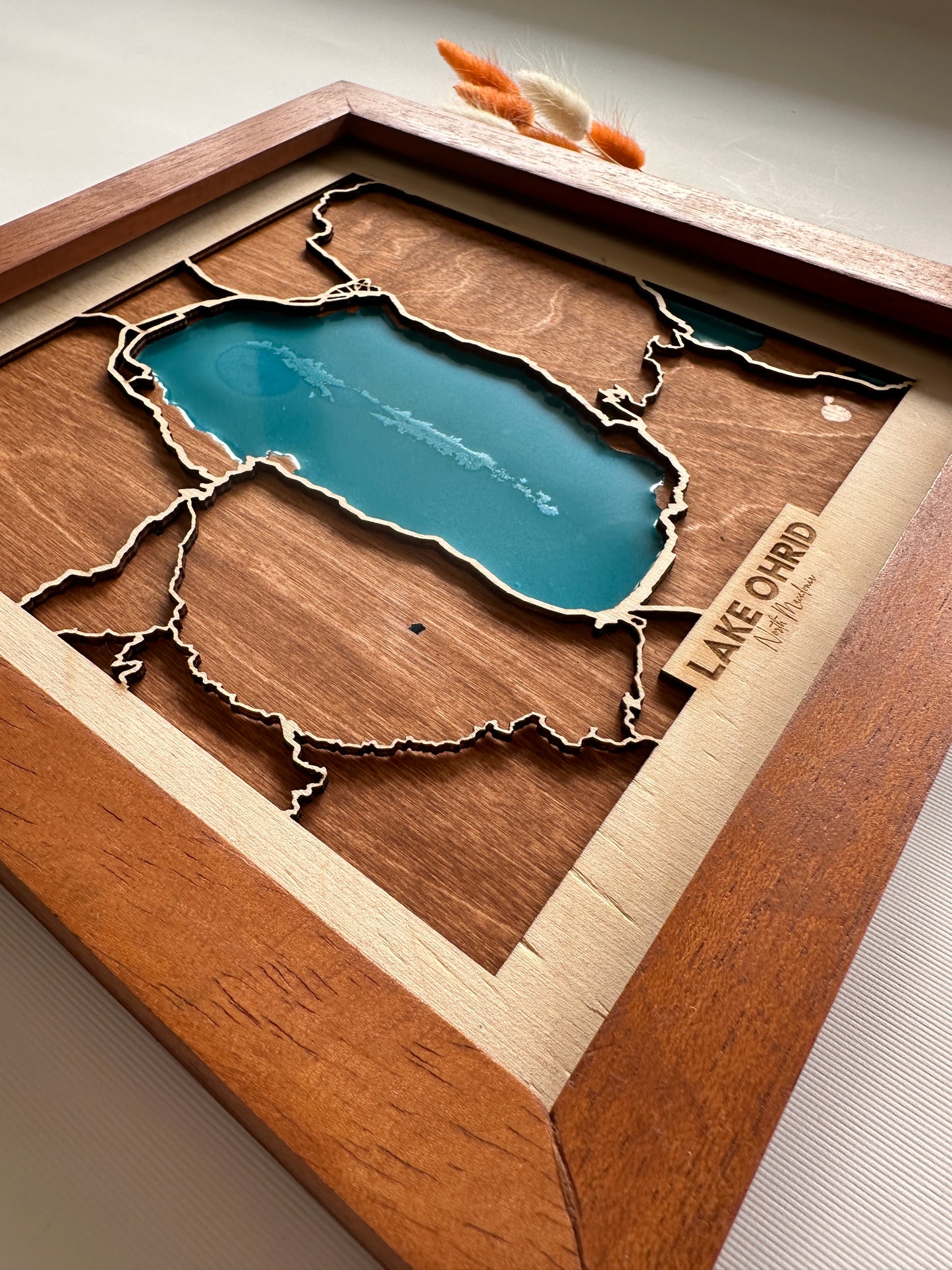 Ohri Gölü Ahşap Harita Duvar Sanatı | Ebedi Göller