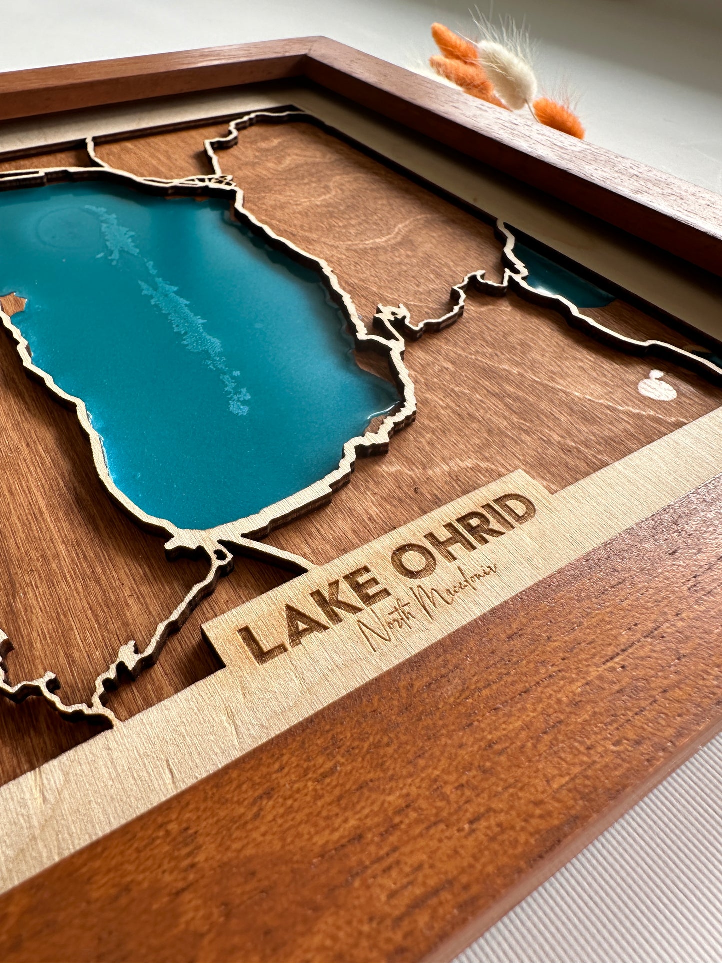 Ohri Gölü Ahşap Harita Duvar Sanatı | Ebedi Göller