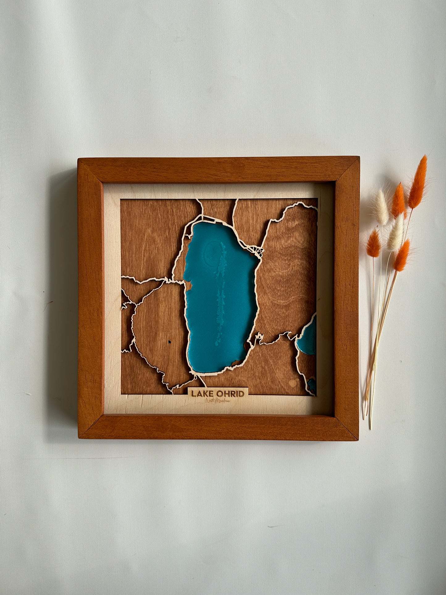 Ohri Gölü Ahşap Harita Duvar Sanatı | Ebedi Göller