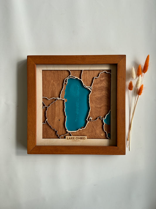 Ohri Gölü Ahşap Harita Duvar Sanatı | Ebedi Göller