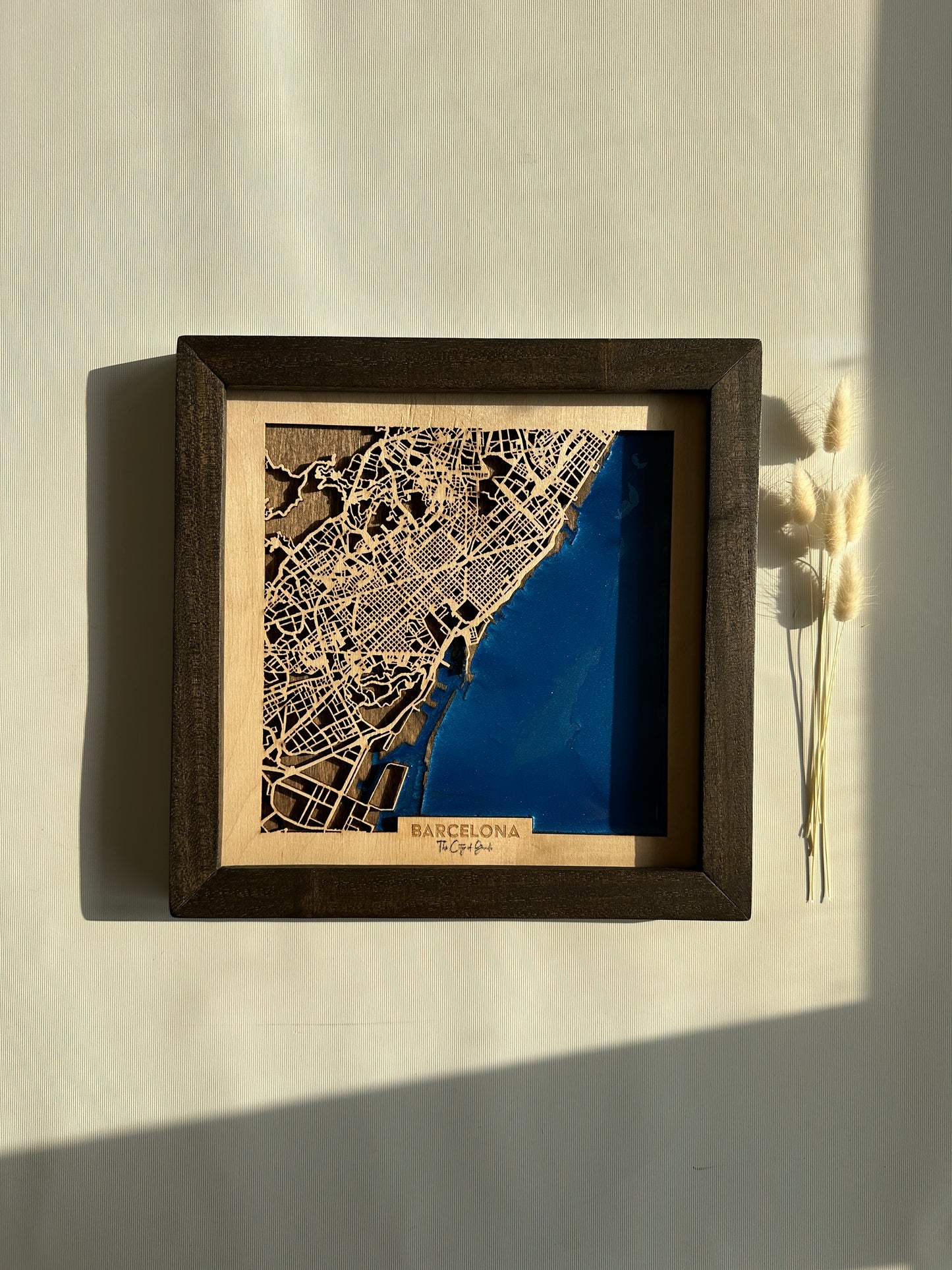 Barselona Ahşap Harita Duvar Sanatı | Zamansız Şehir Manzaraları