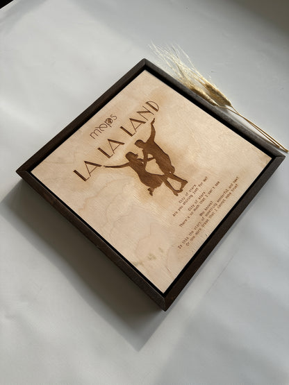 Los Angeles Ahşap Duvar Sanatı – La La Land Design | Sinematik Çizgiler Koleksiyonu