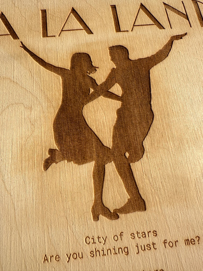 Los Angeles Ahşap Duvar Sanatı – La La Land Design | Sinematik Çizgiler Koleksiyonu