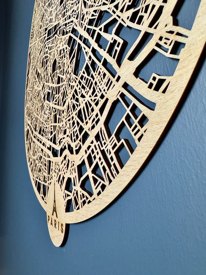 Paris Ahşap Duvar Sanatı – Minimal Zarafet | Orbit Koleksiyonu