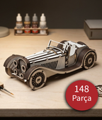 Ahşap Kendin Yap Minyatür Klasik Araba Maketi (DİY) - 3D Renkli Puzzle