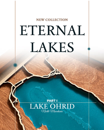 Ohri Gölü Ahşap Harita Duvar Sanatı | Ebedi Göller