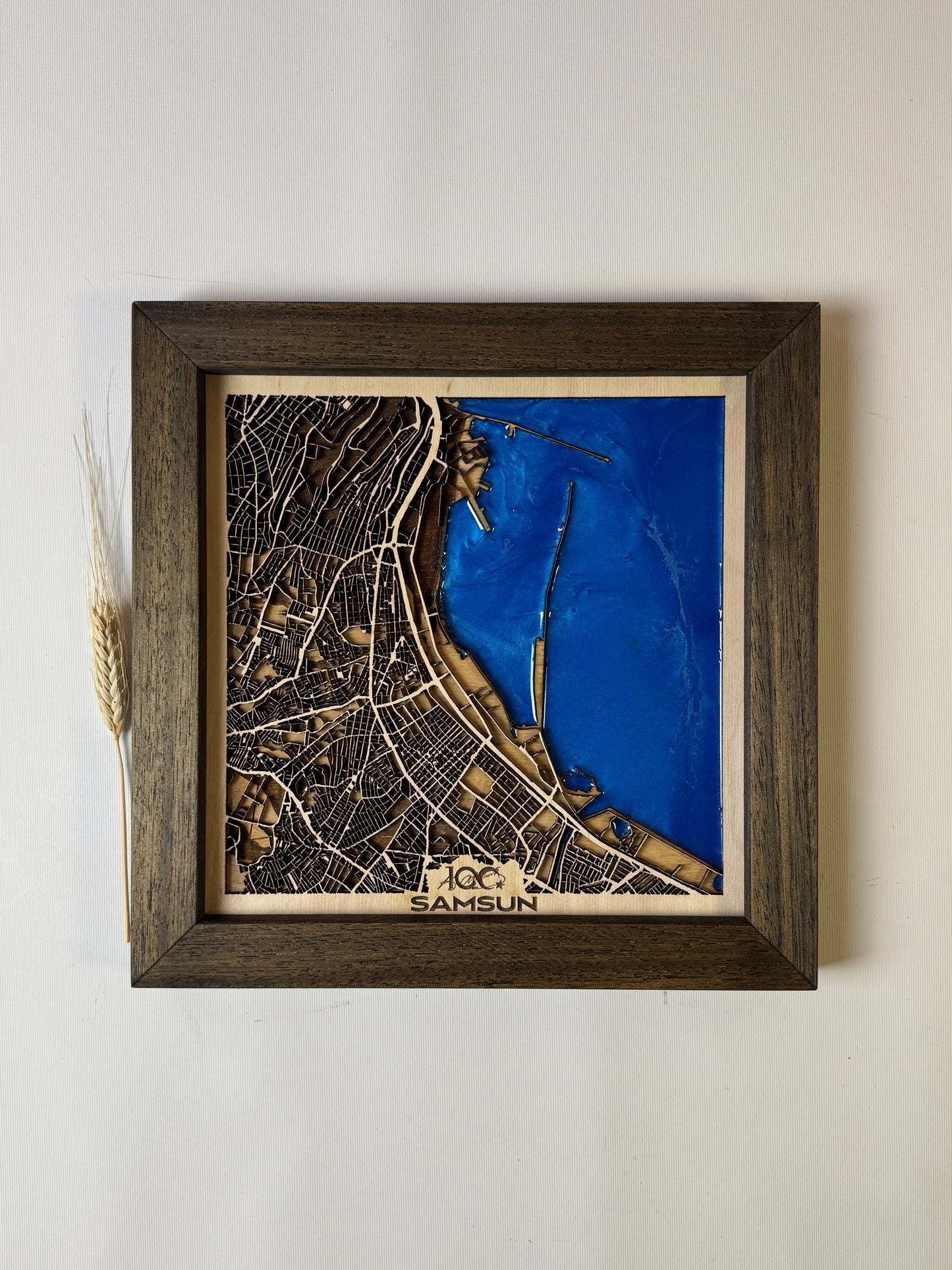 Samsun: Epoksi Ahşap Harita | Kurtuluş Haritası: Samsun — 19 Mayıs 1919