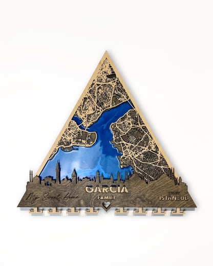 İstanbul Ahşap Anahtarlık – Doğu Batı ile Buluşuyor | City Whispers Koleksiyonu