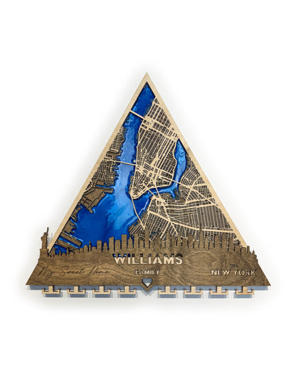 New York Ahşap Anahtarlık – Urban Pulse | City Whispers Koleksiyonu